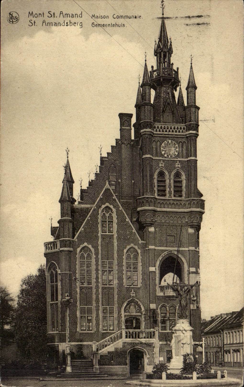 Belgie Belgium CPA Mont Saint Amand communal House
