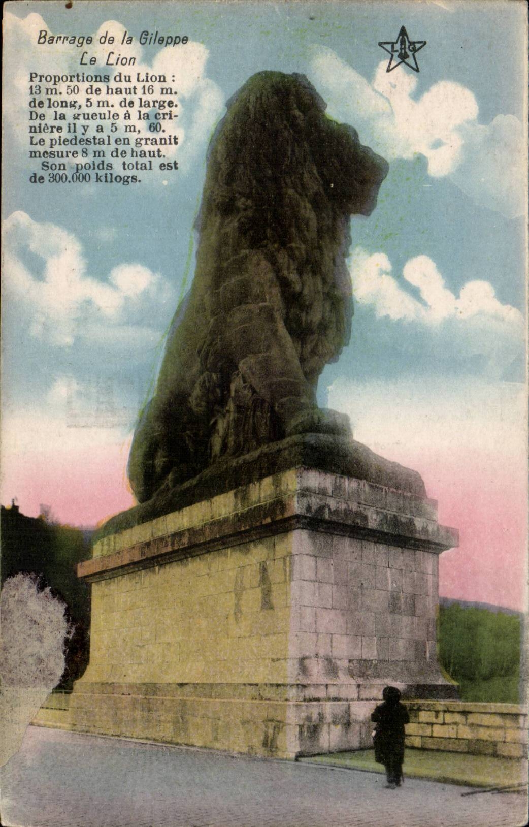 Belgie Belgium CPA Stopping of Gileppe the lion