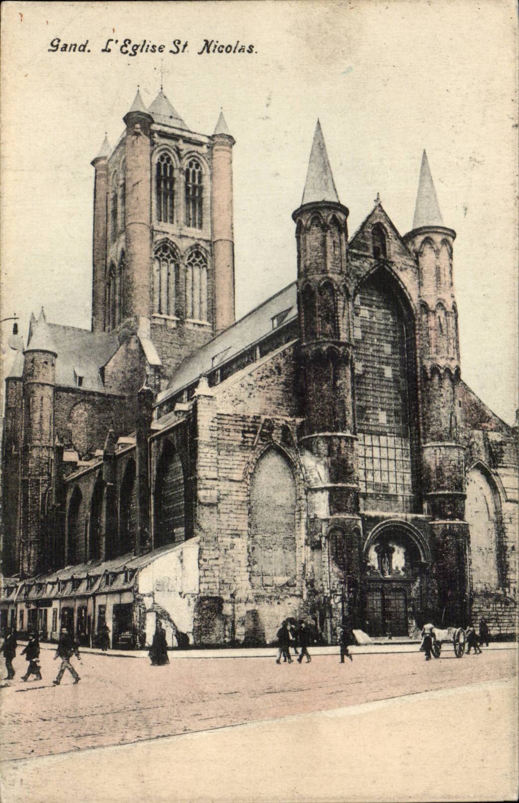 Belgie Belgium CPA Ghent the church St Nicolas
