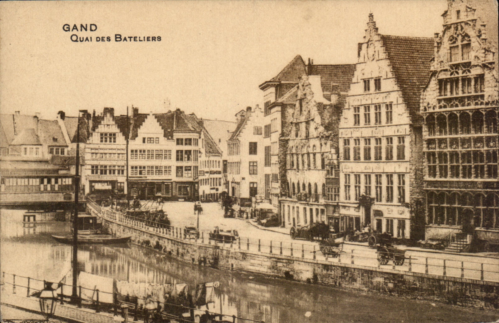 CPA Belgium Ghent Quay of the Boatmen (blue Maion publicity street Ghislain)