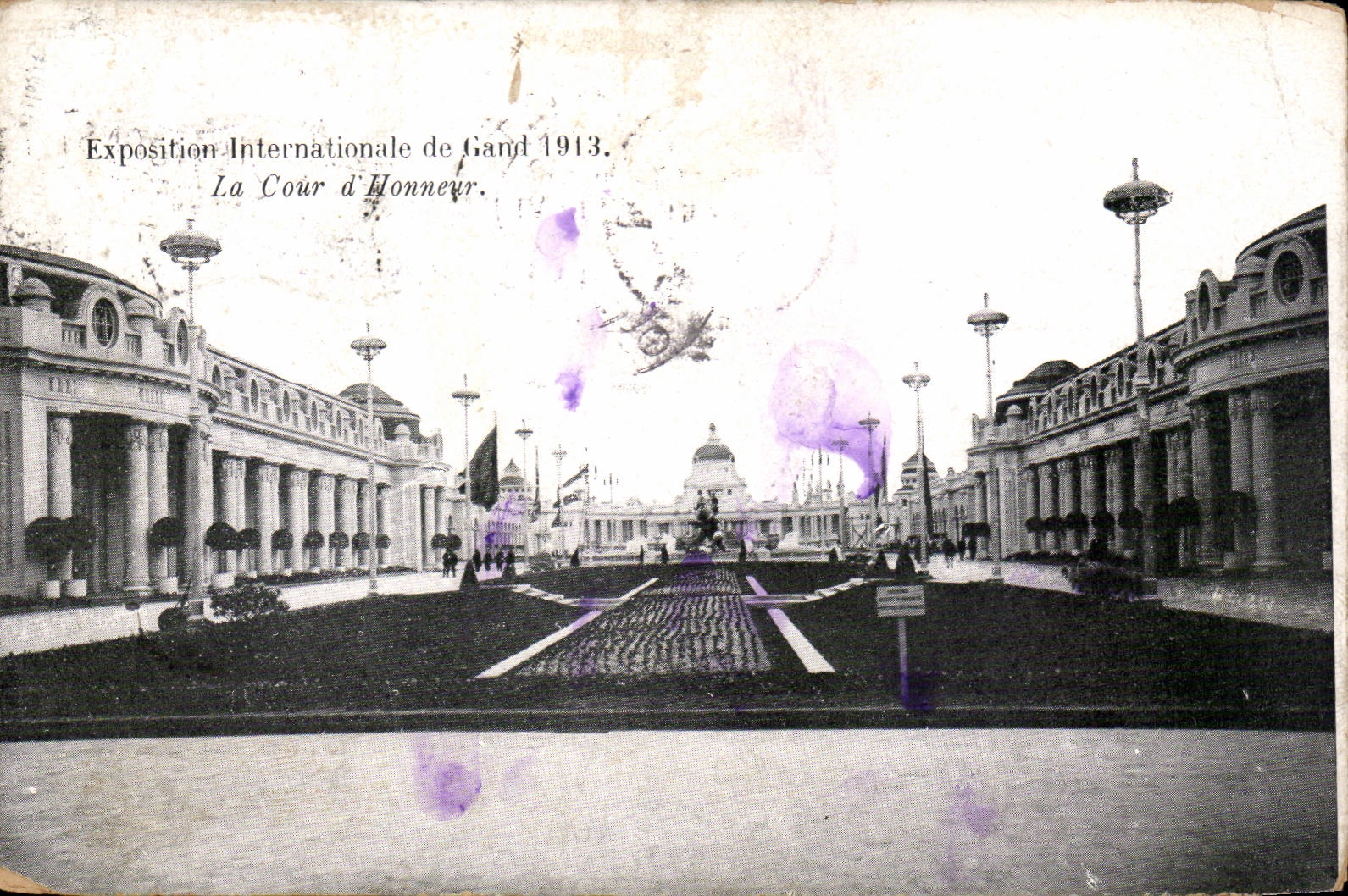 CPA Belgium Ghent Fair international of Ghent 1913 main courtyard