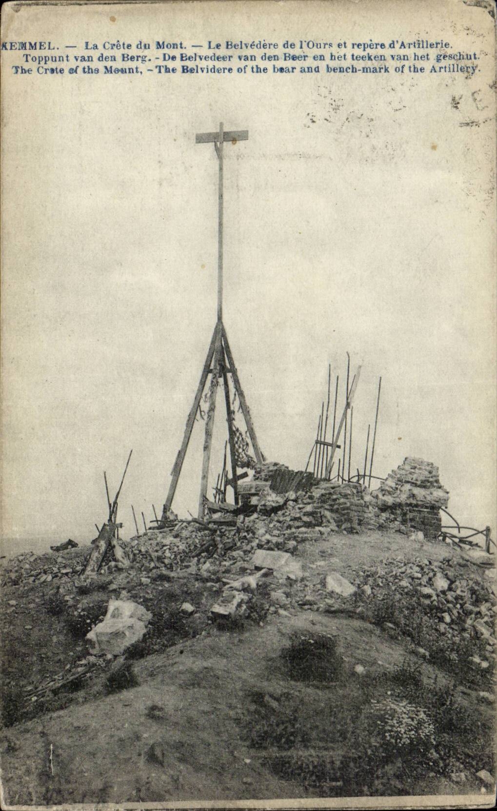 CPA Belgium Kemmel Crete of the Mount the view-point of the bear and artillery reference mark