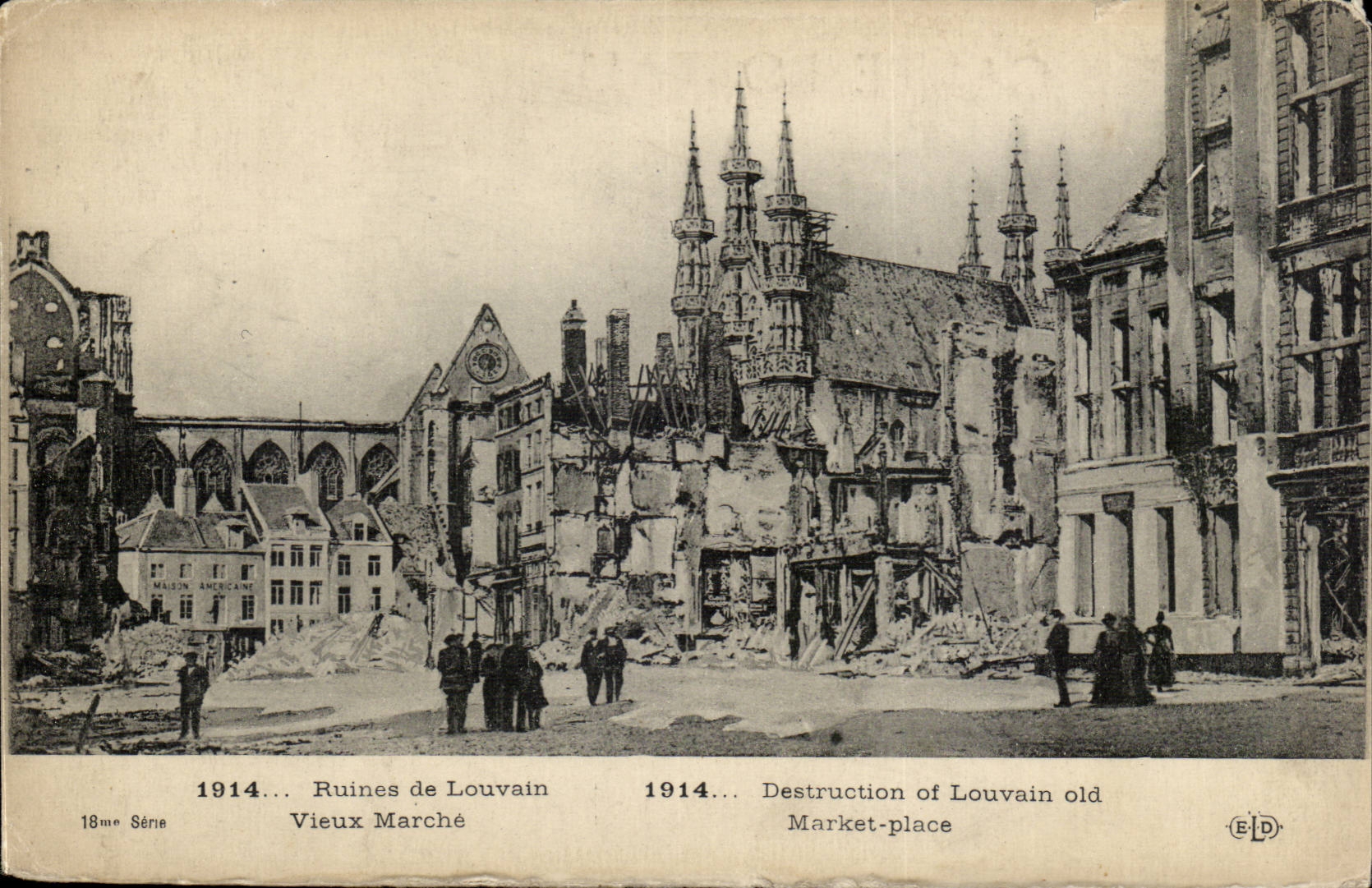 CPA Belgium Ruins of Leuwen Old market