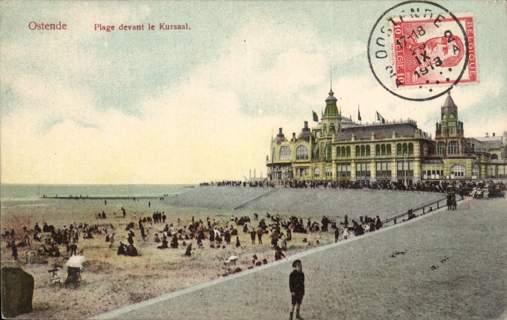 CPA Belgium Ostend Beach in front of Kursaal