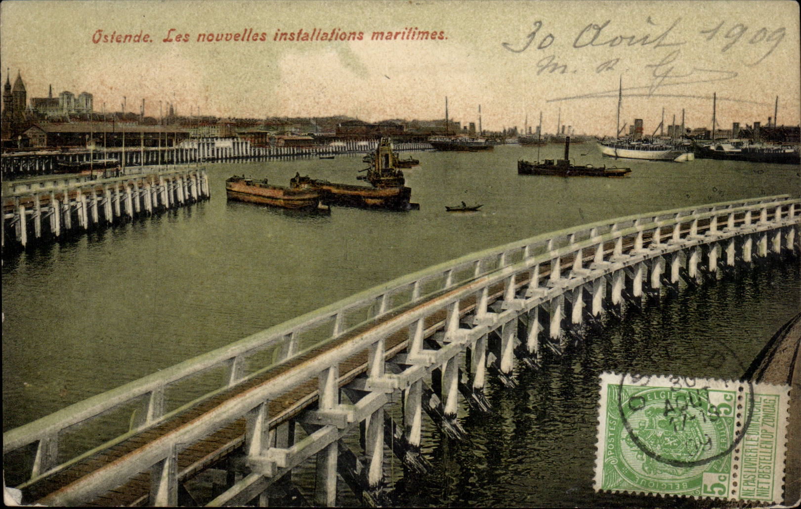 CPA Belgium Ostend new maritime installations