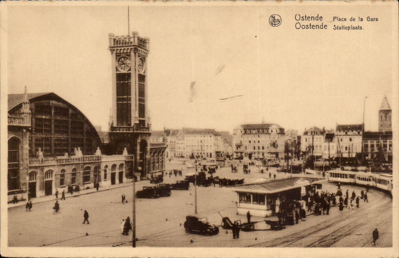 CPA Belgium Ostend Places station