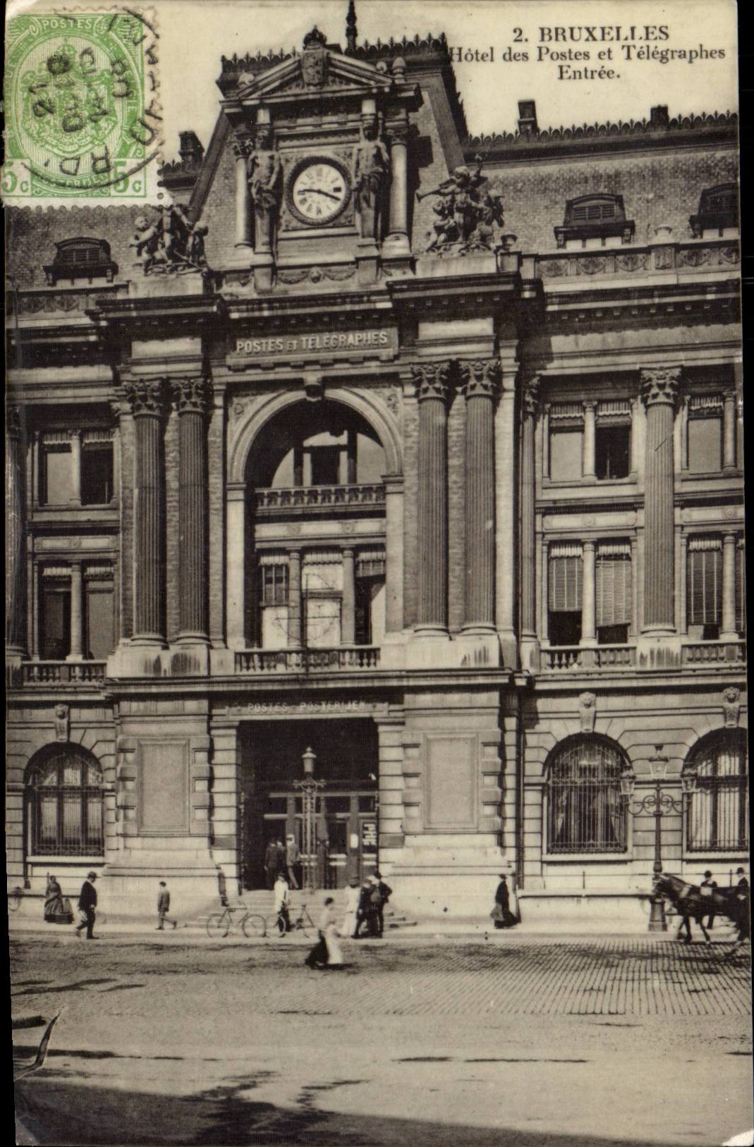 CPA Belgium Brussels Post office building and Telegraphs