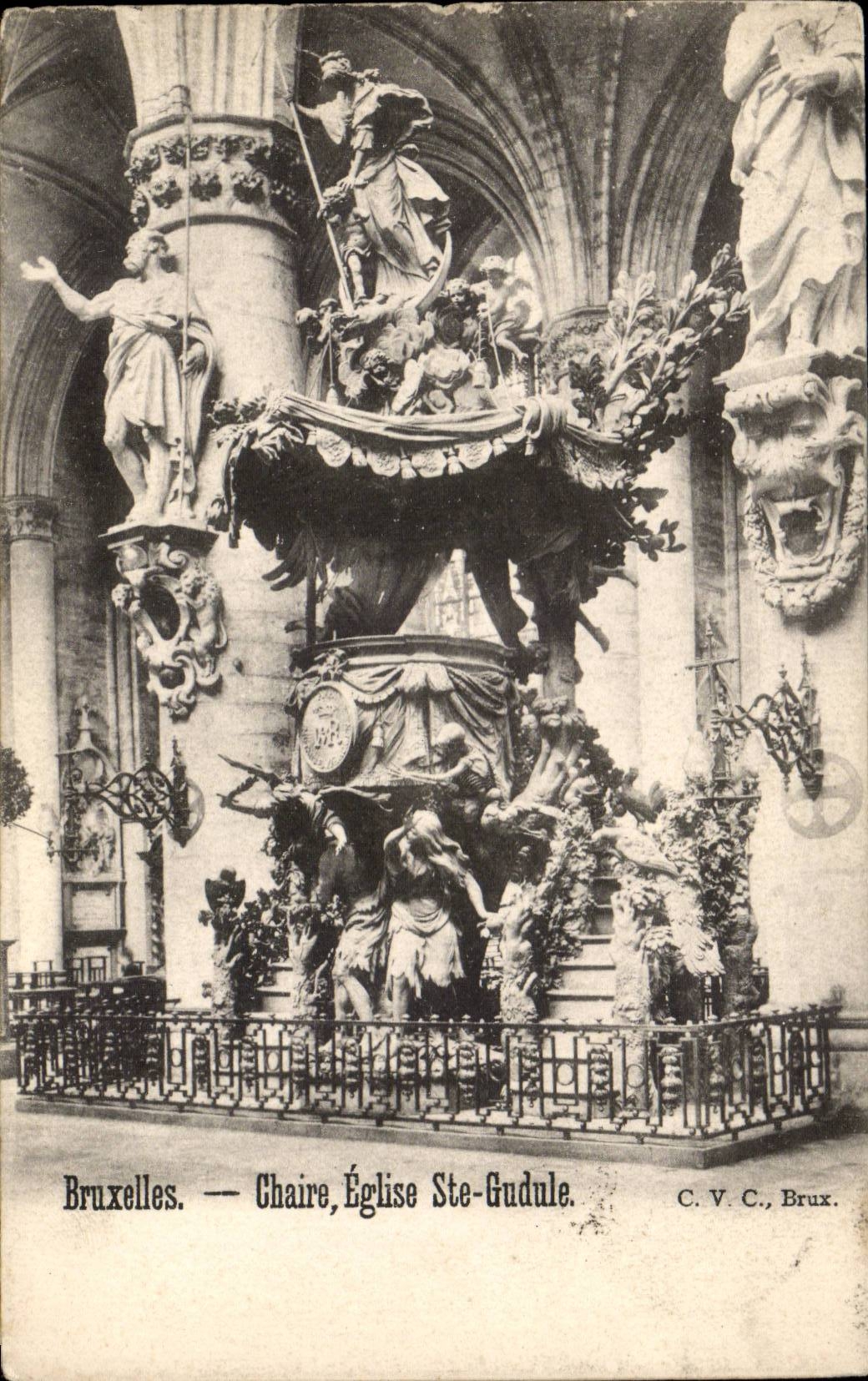 CPA Belgium Brussels Pulpit Church co Gudule