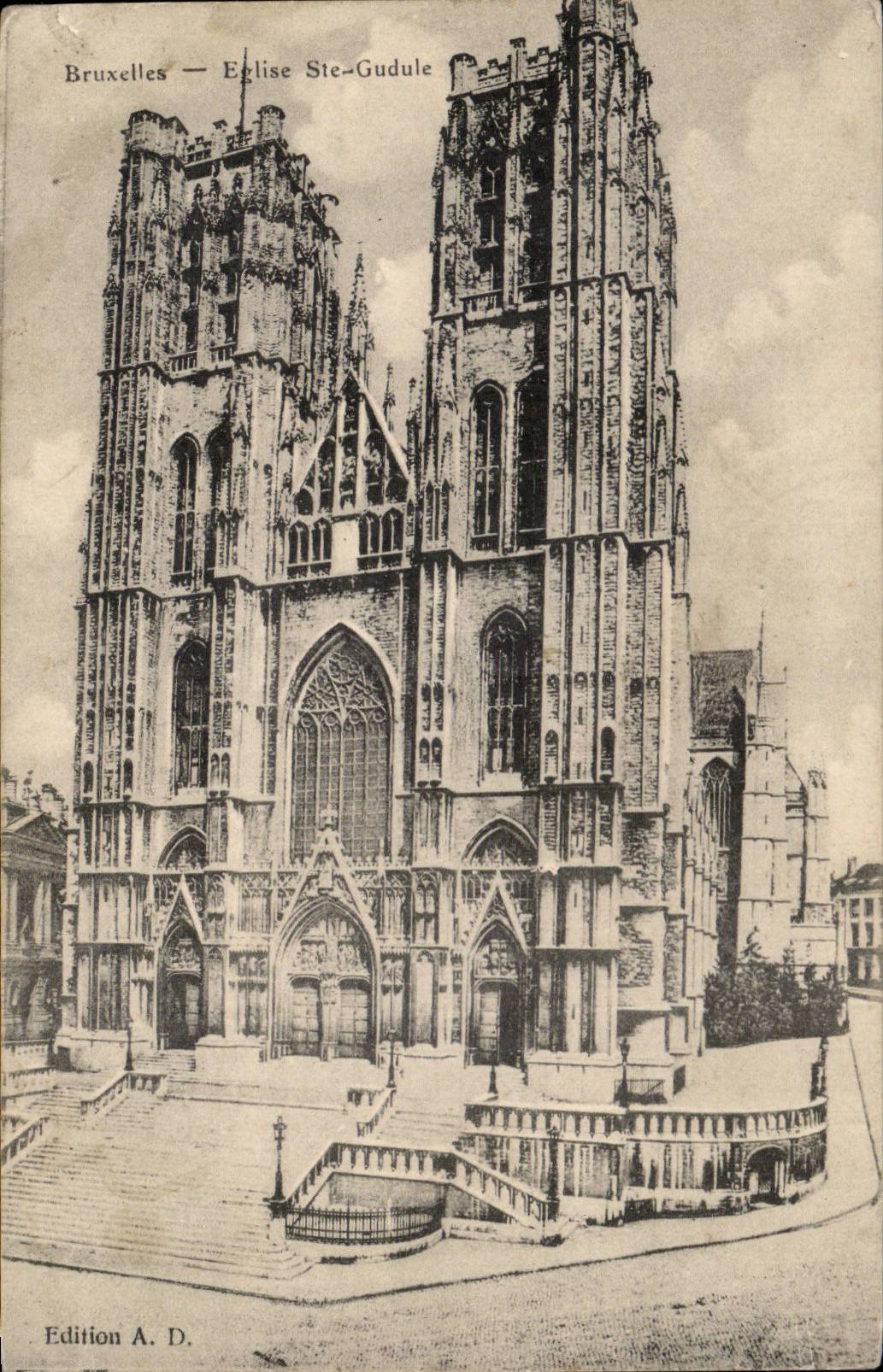 CPA Belgium Brussels Church Sainte Gudule