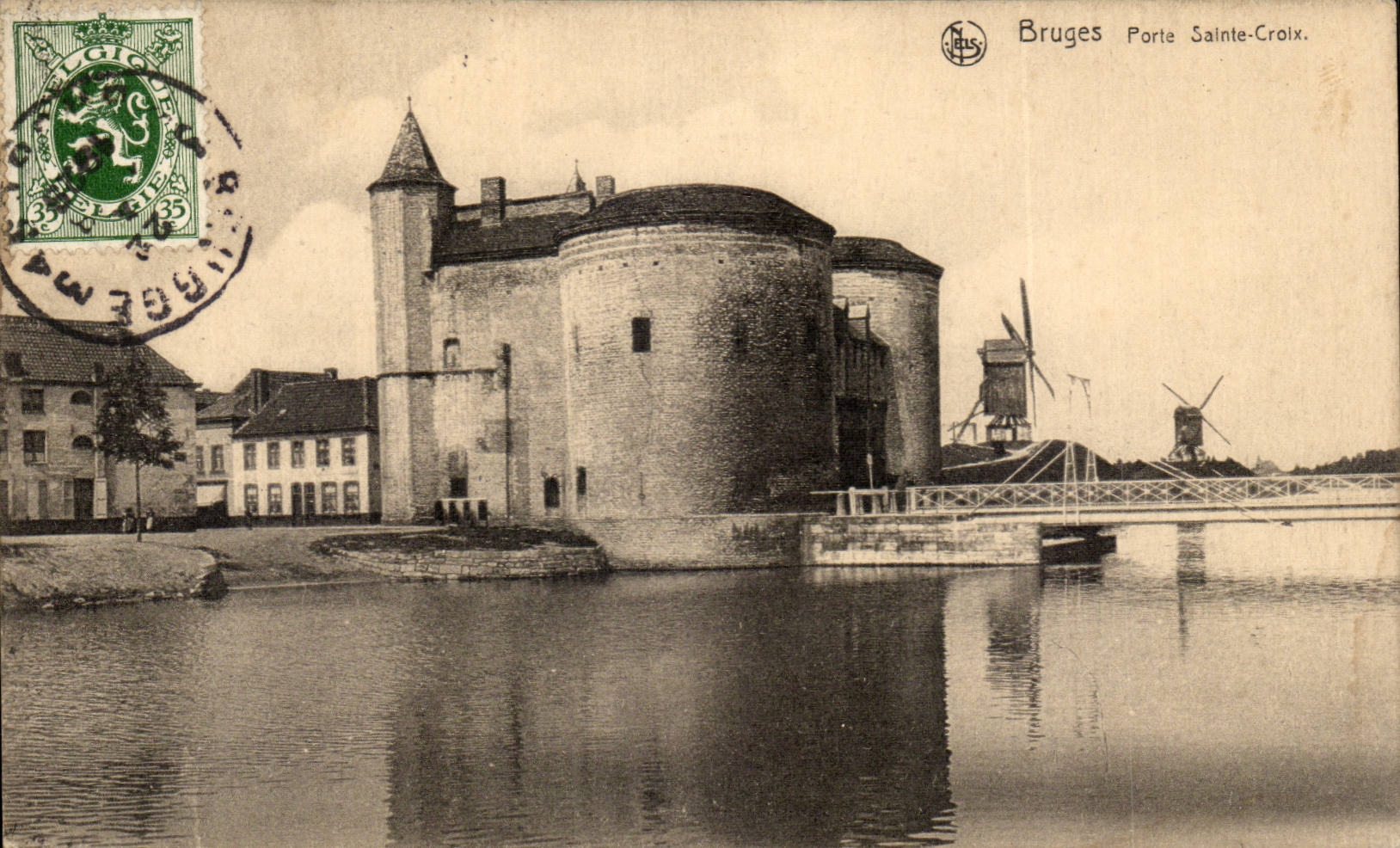 CPA Belgium Bruges Gate Sainte Cross Mill windmill