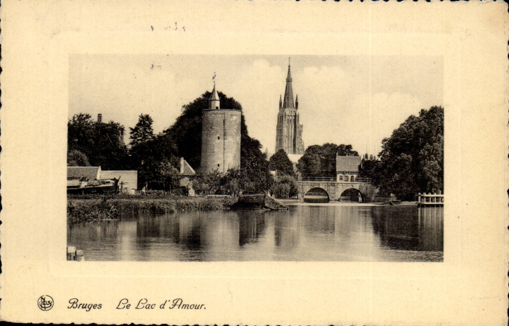 CPA Belgium Bruges the lake of love