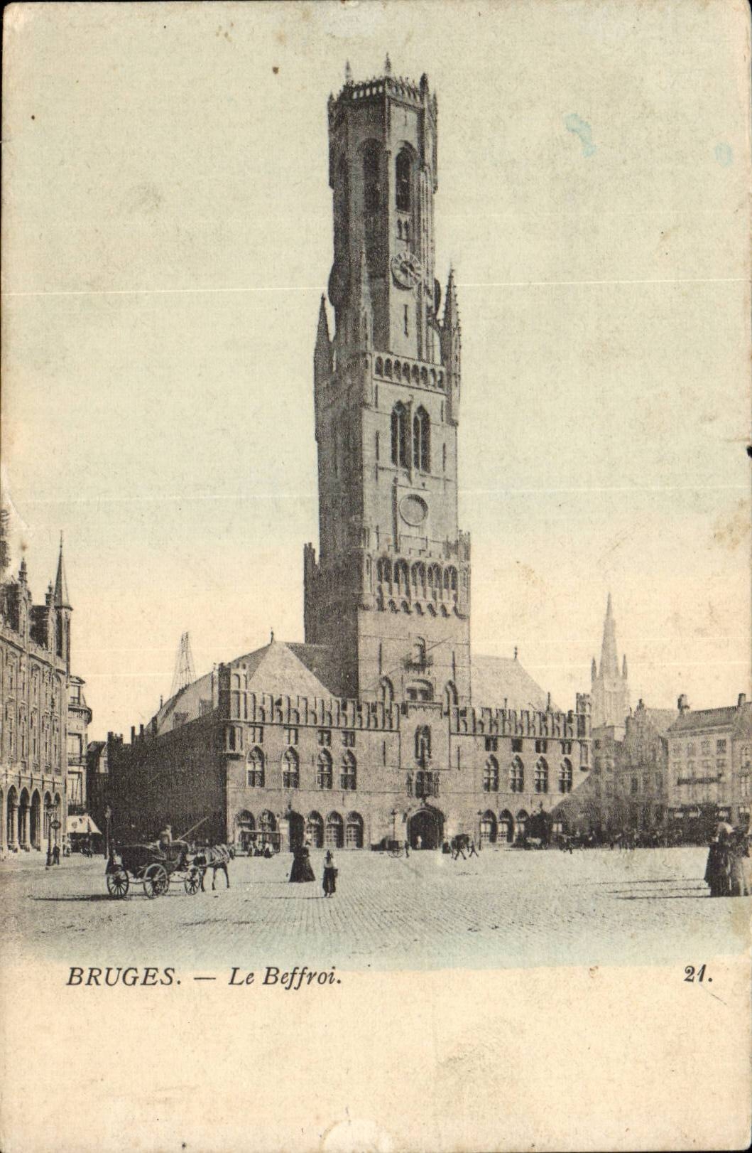 CPA Belgium Bruges the belfry