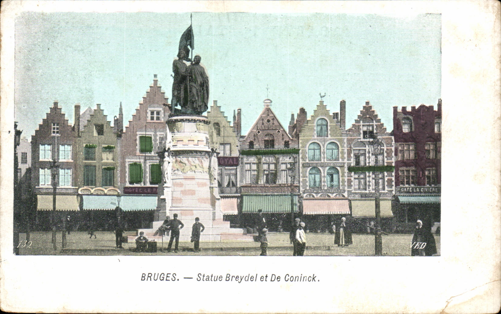 CPA Belgium Bruges Statue Breydel and De Coninck