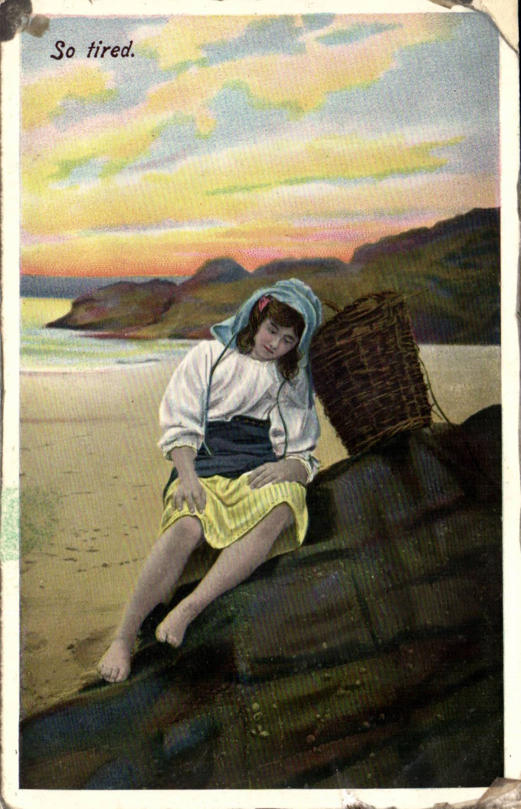 CPA Fantaise Kind so ermudet