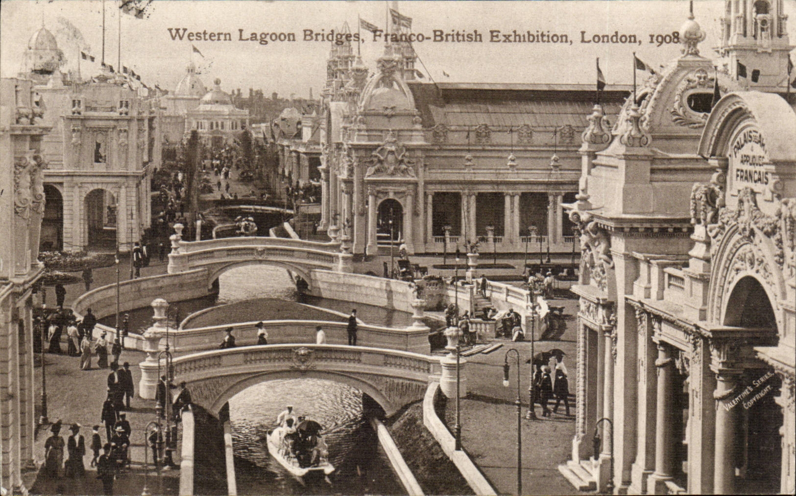 The United Kingdom Great britain CPA Free British exhibition London 1908 Western lagoon bridges