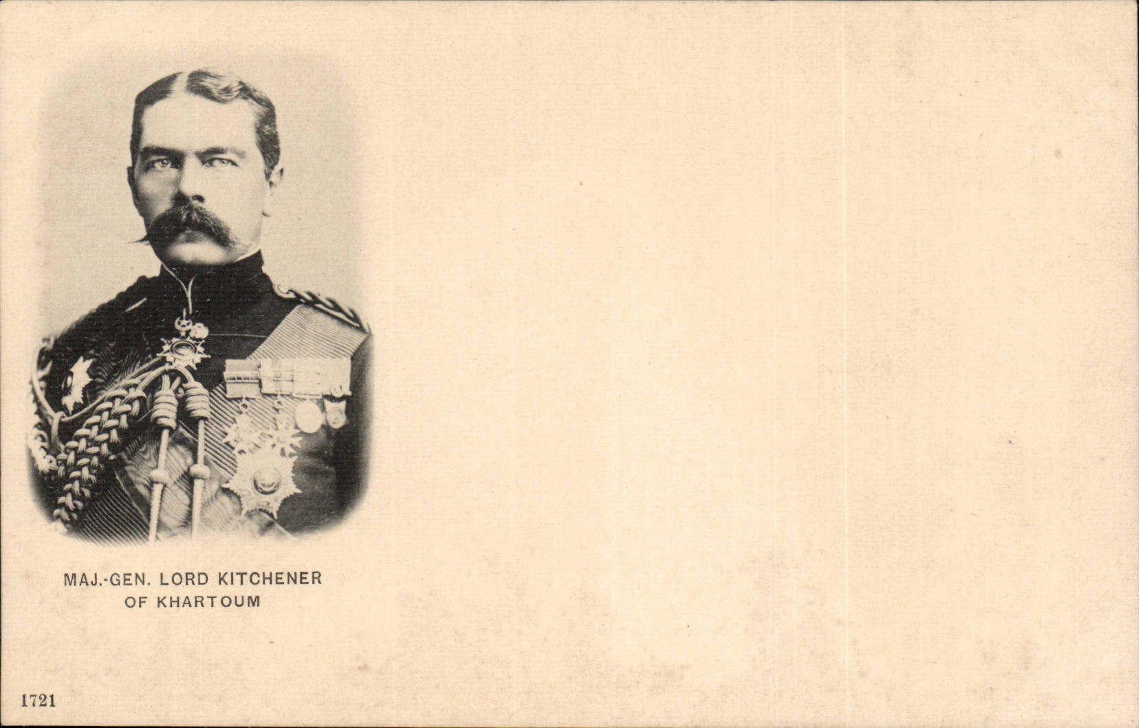 The United Kingdom Great britain CPA general Major Kitchener off Karthoum (Sudan Sudan militaria)