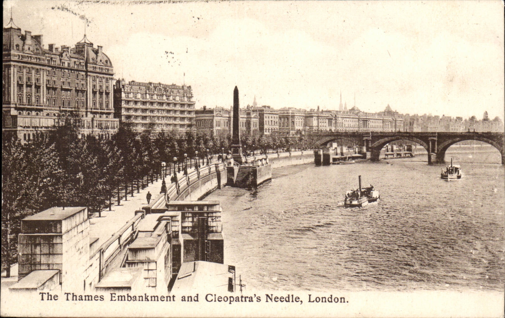 The United Kingdom Great Britain CPA London The Thams Embankment and Cleopatra' S needle (Cleopatre)
