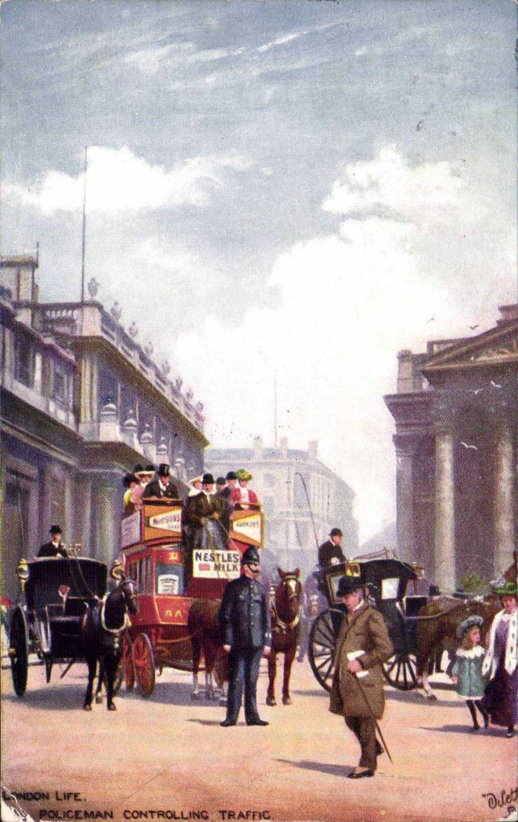 The United Kingdom Great Britain CPA London Police officers controlling traffic (police force)