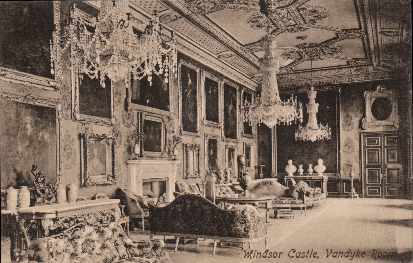 The United Kingdom Great Britain CPA Windsor castle Vandyke room