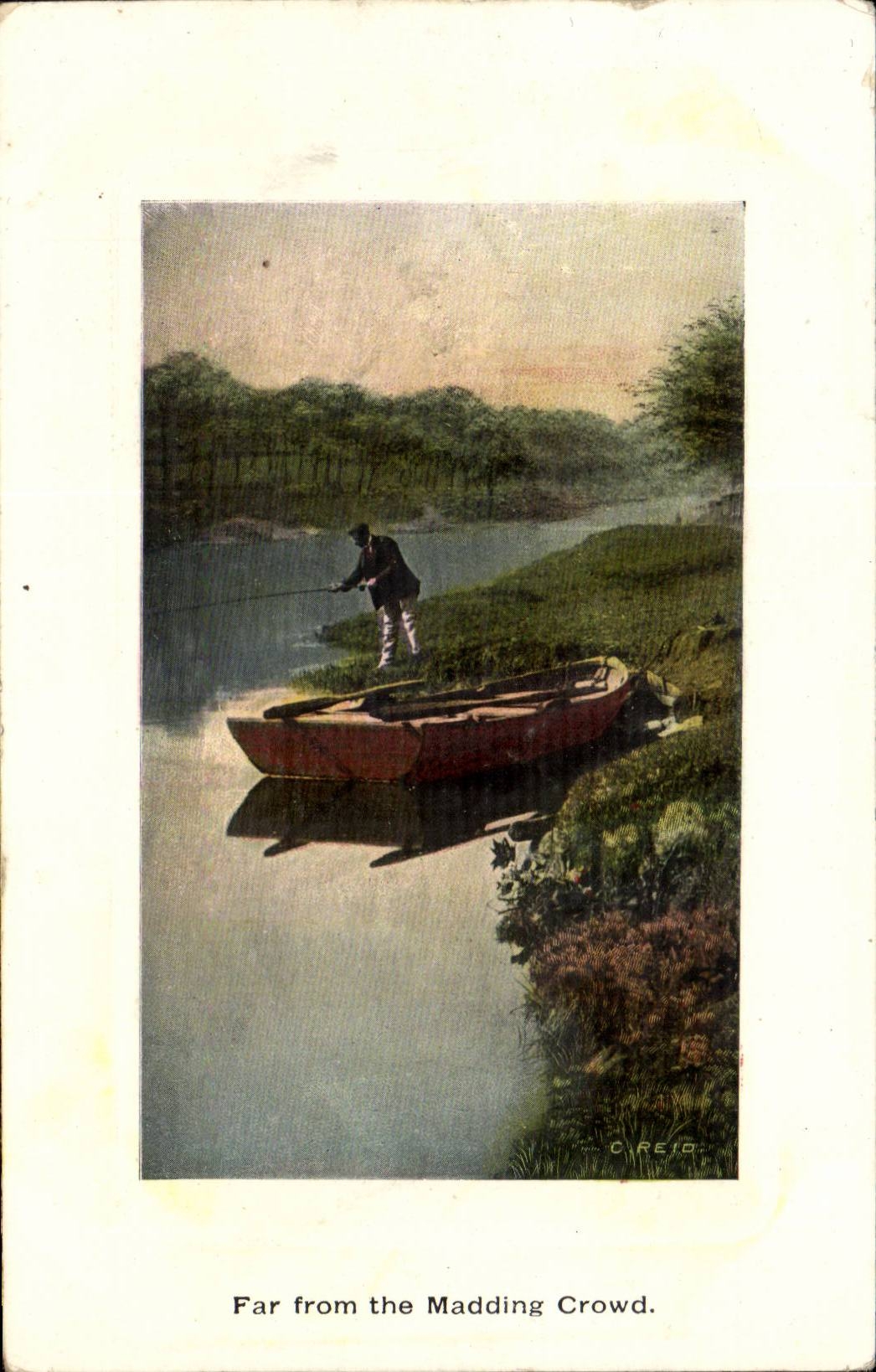 Grande Bretagne Great BRitain CPA Far from the madding crowd (pecheur fisherman peche)