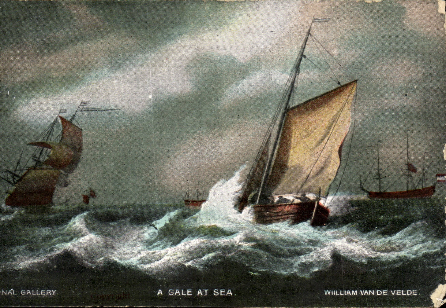 The United Kingdom Great BRitain CPA has scale At sea William vand E Belgian National gallery