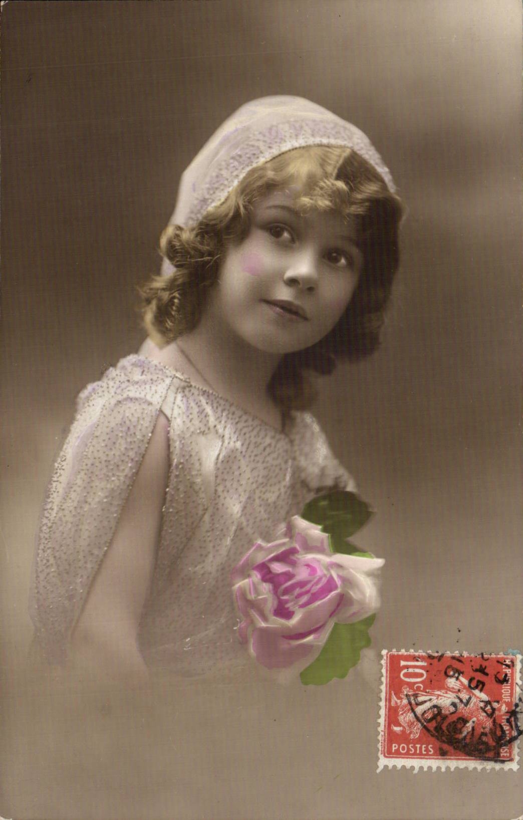 Fantasy - Child - Pretty small girl - darling child with curly haor and laces course - CPA