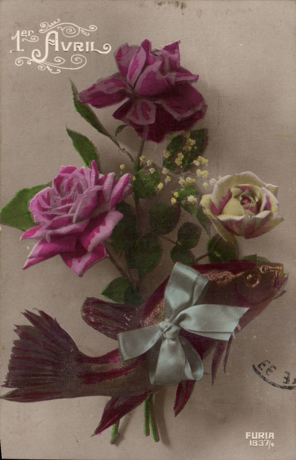 Phantasie - Festival - April-zuerst - Fische - Rosa - die Sunde - CPA