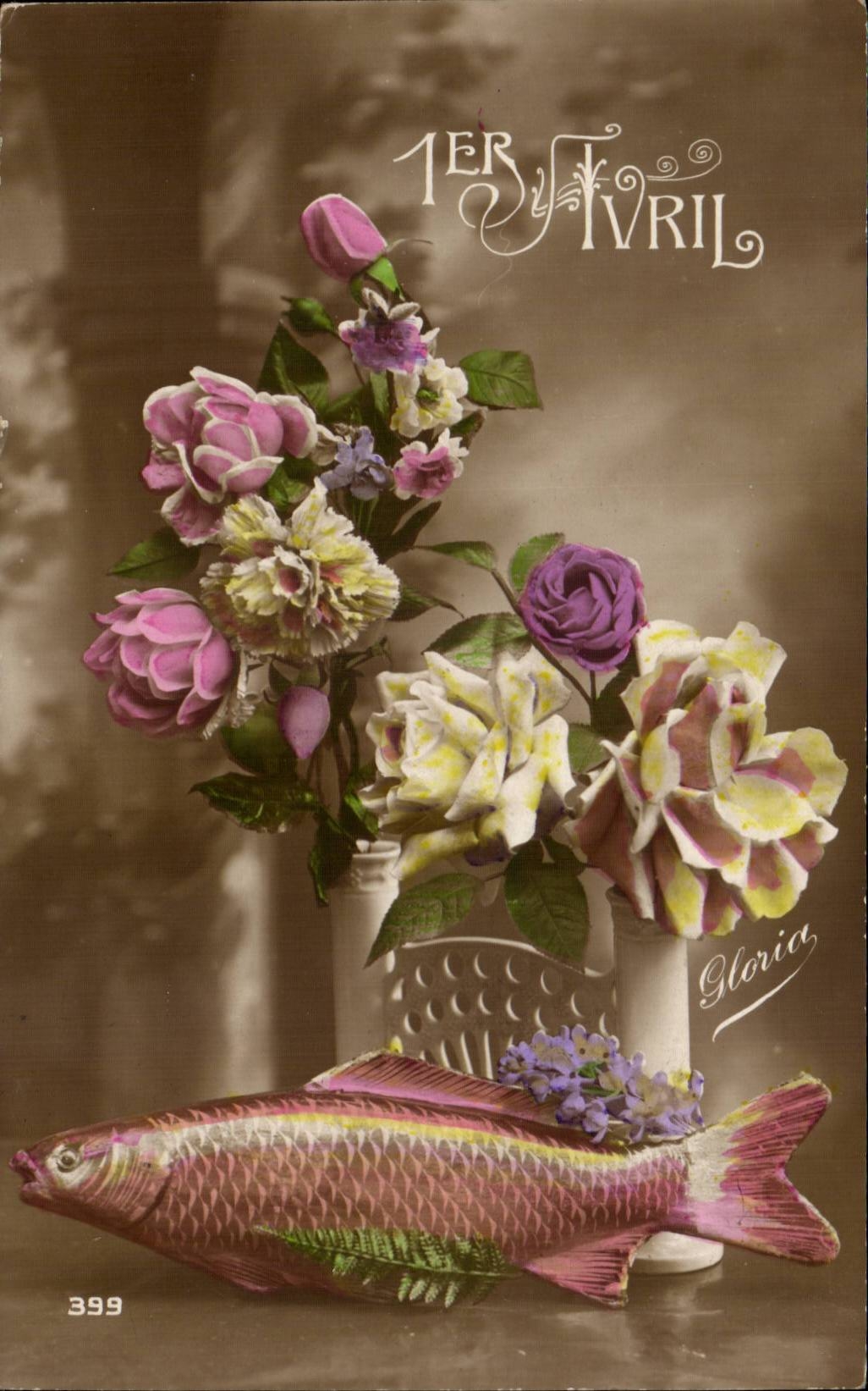 Phantasie - Festival - April-zuerst - Fische - Rosa - die Sunde - CPA