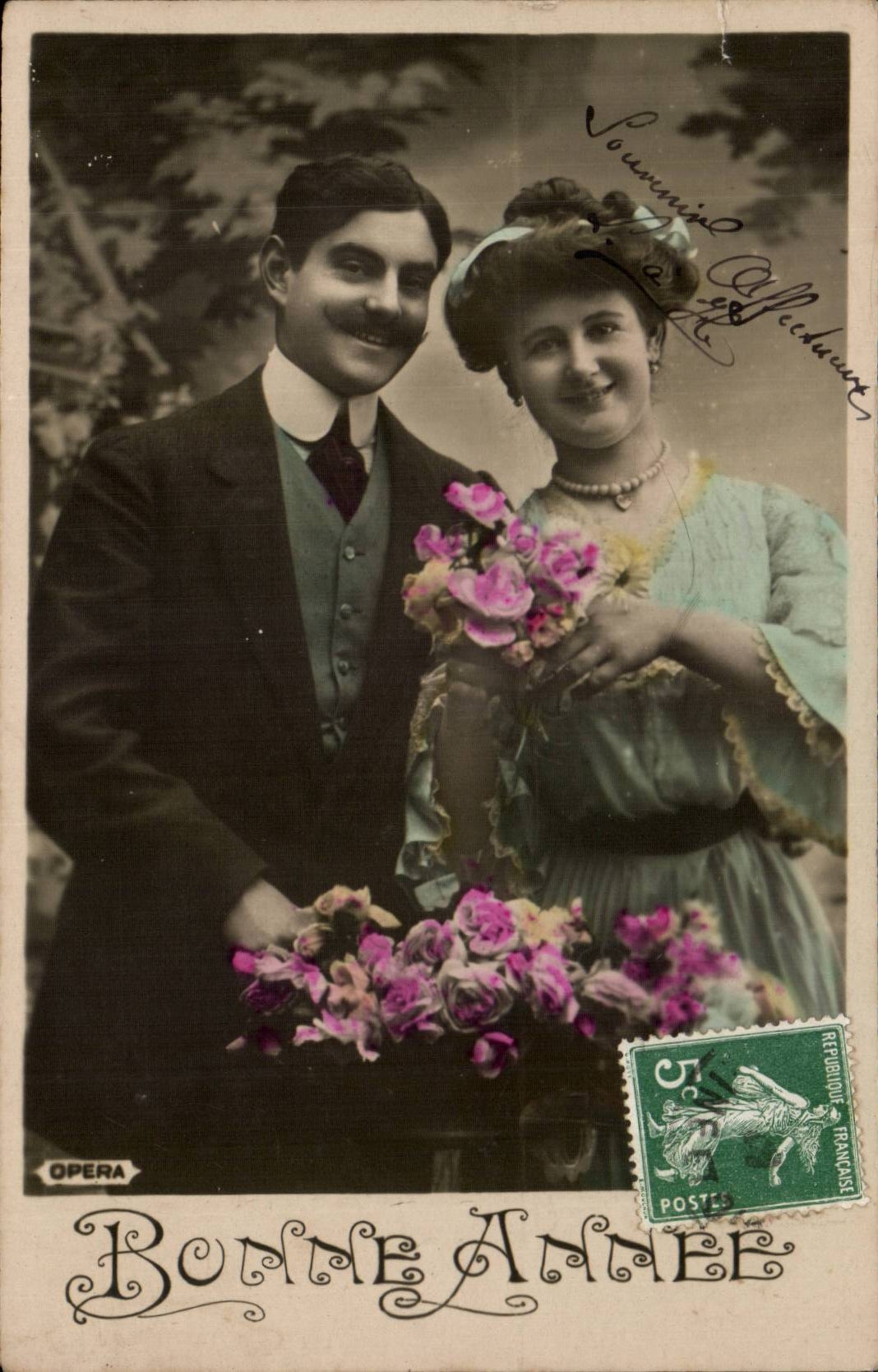 Fantaisie - Couple - Bonne Annee - CPA 