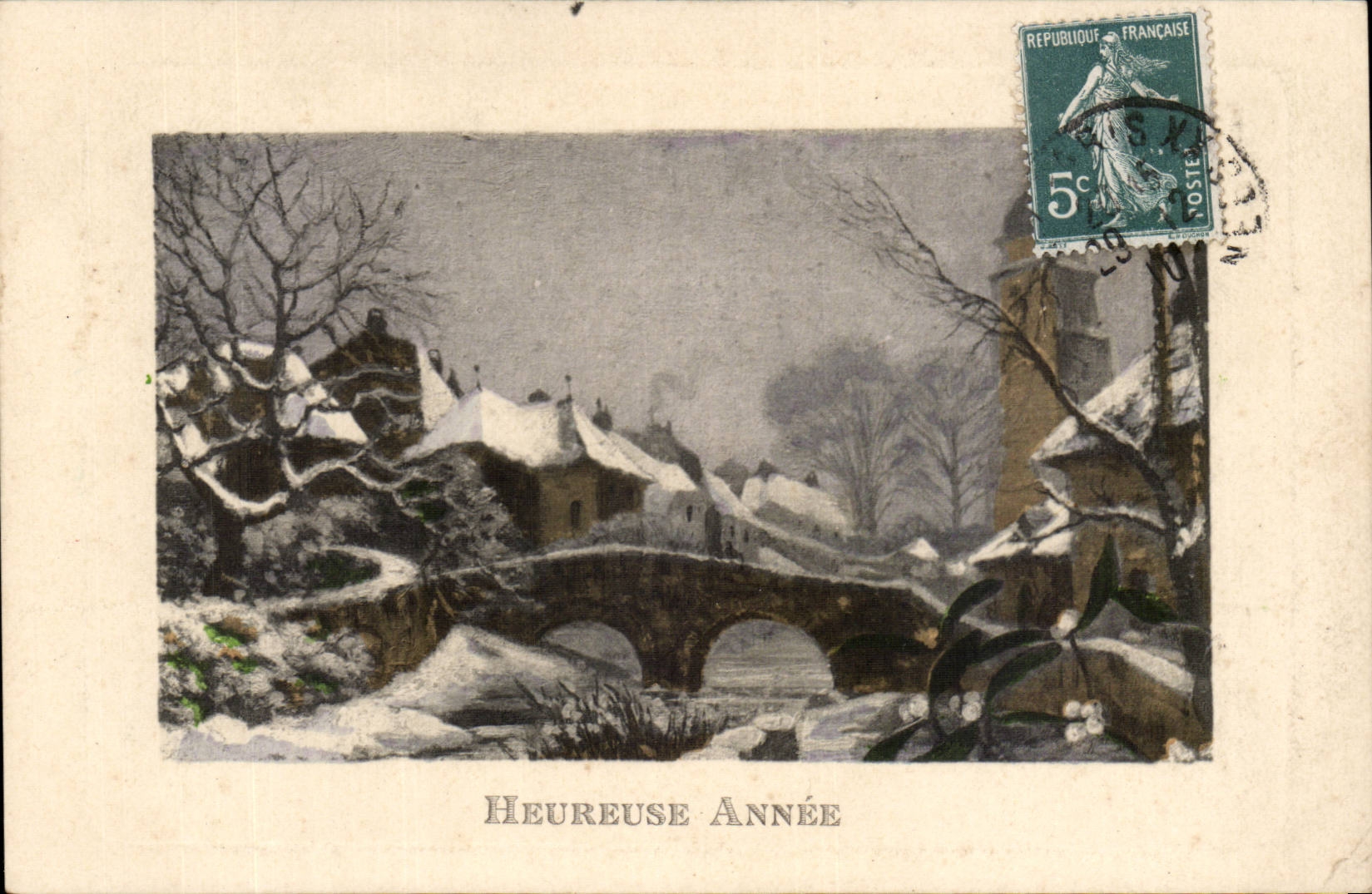 Fantaisie - Heureuse Annee - Village sous Neige - - CPA 