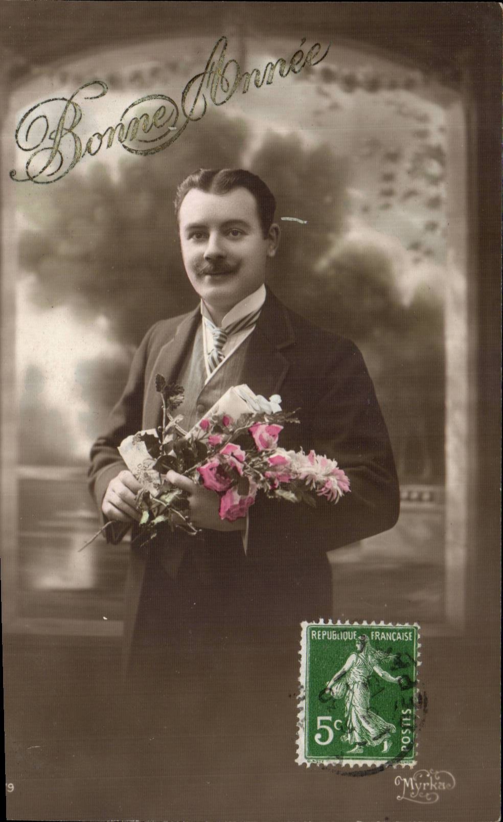 Fantaisie - Homme - Bonne Annee - CPA 