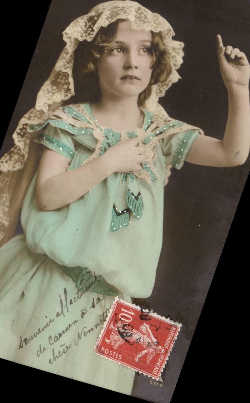 Fantasy - Child - beautiful child with veil - CPA