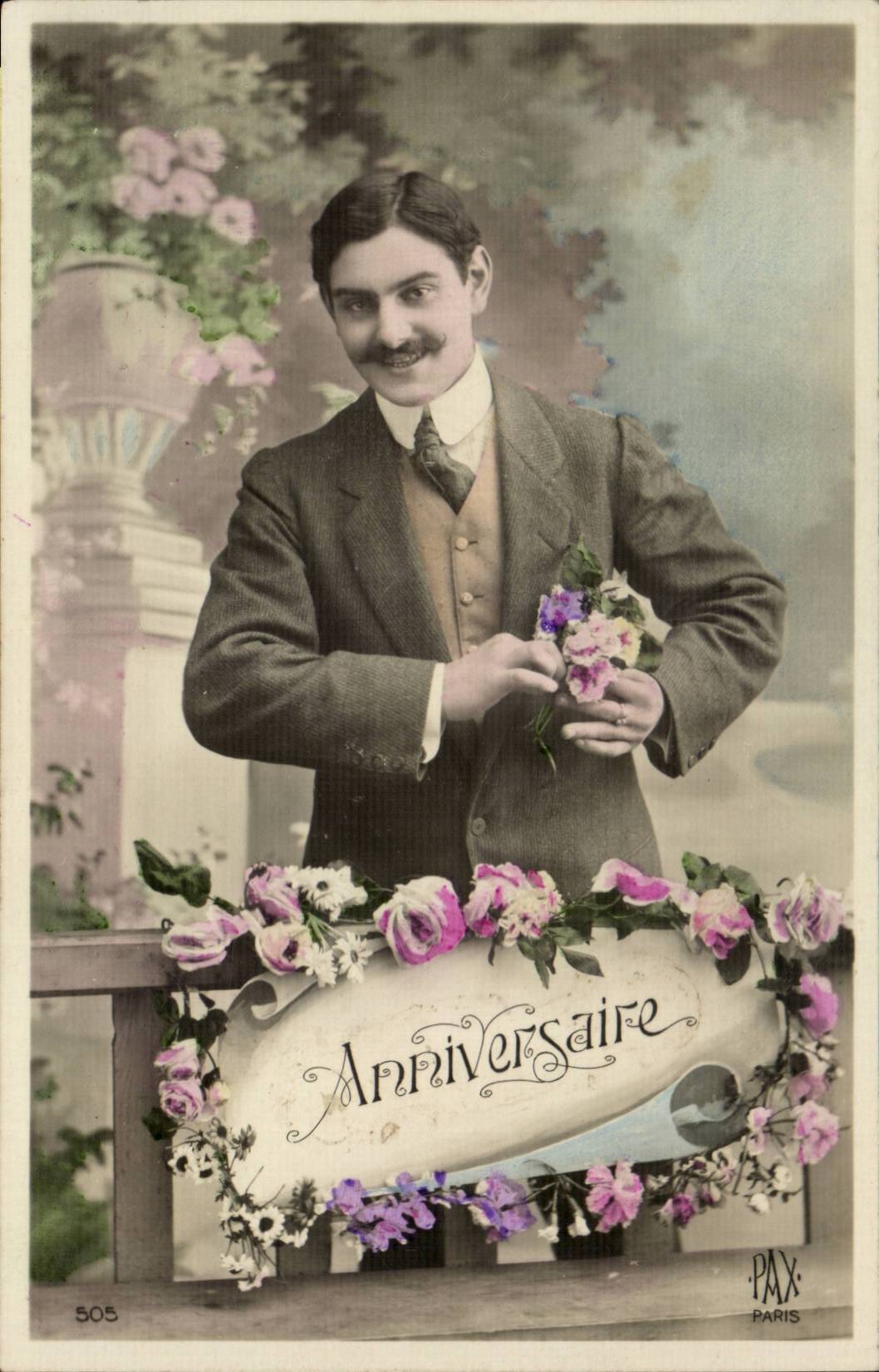 CPA Fantasy Man Birthday (Gaston Mougeot Louvemont)