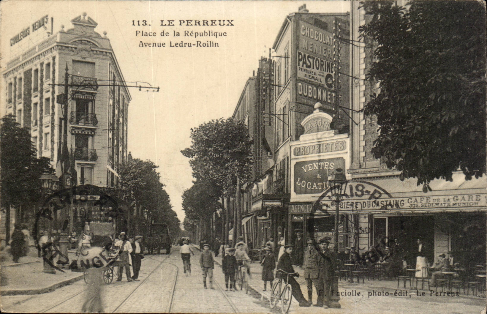 Perreux CPA Places Republic Which occurred Ledru Rollin TOP