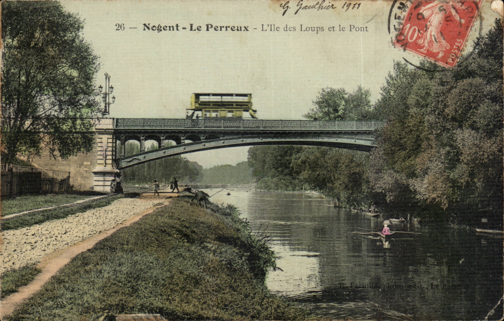 Nogent Perreux CPA the island of the wolves and the bridge