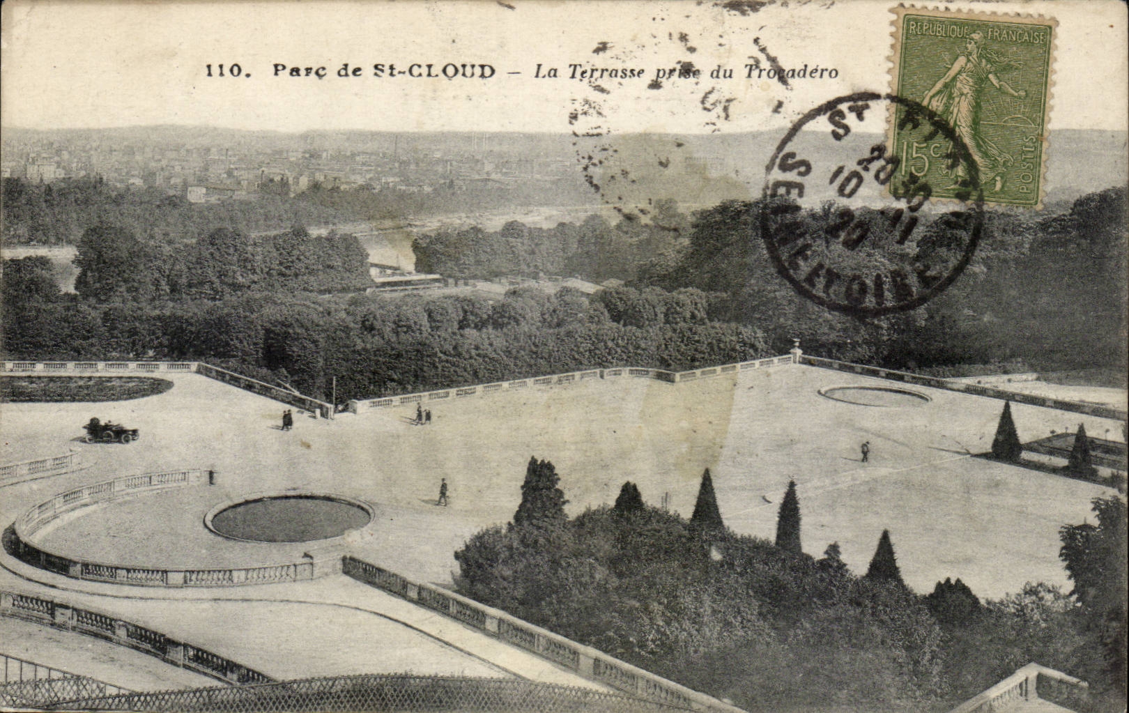 Park of St Cloud CPA the terrace taken of Trocadero