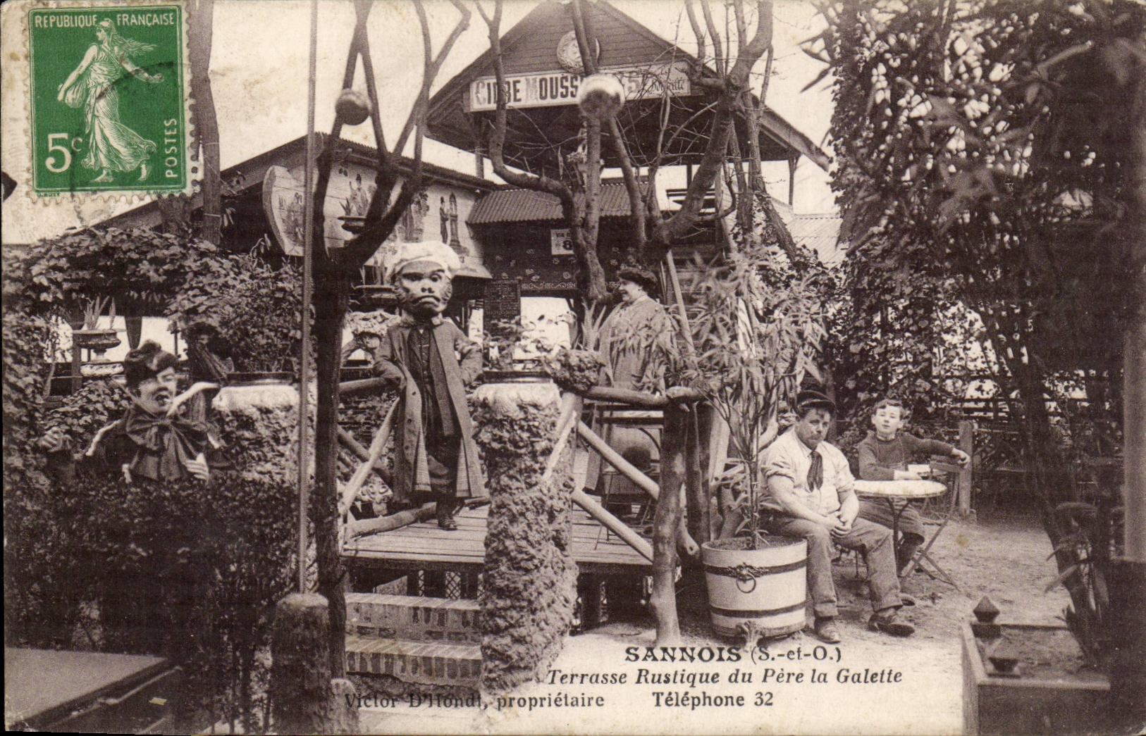 Rustic Sannois CPA Terrace and father the Wafer (monster) Restaurant TOP