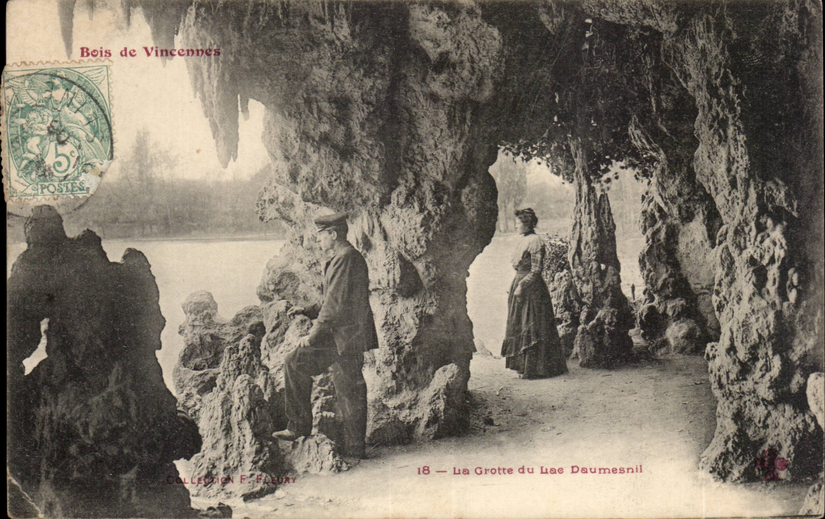 Wood of Vincennes CPA the cave of the lake Daumesnil