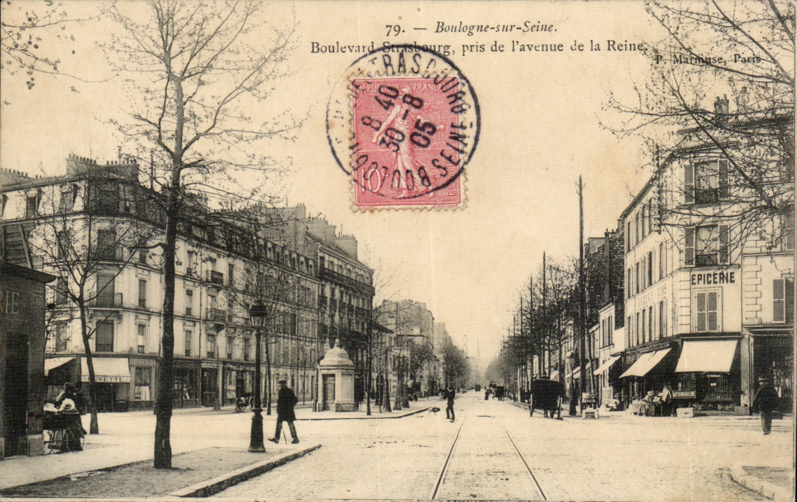 Boulogne on the Seine CPA Strasbourg Boulevard taken of the avenue of the Queen