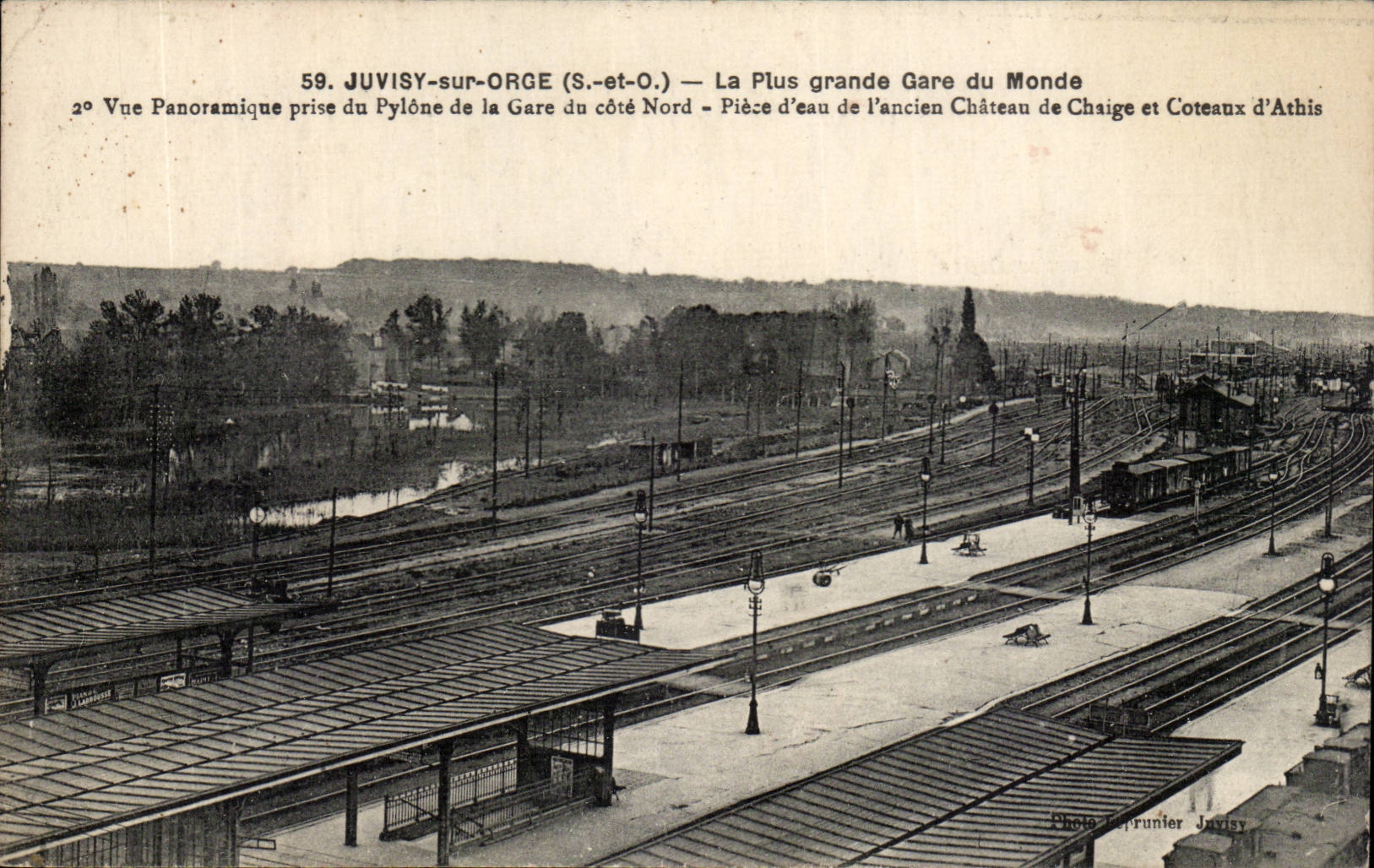 Juvisy on Orge CPA the large beach parks world (train)