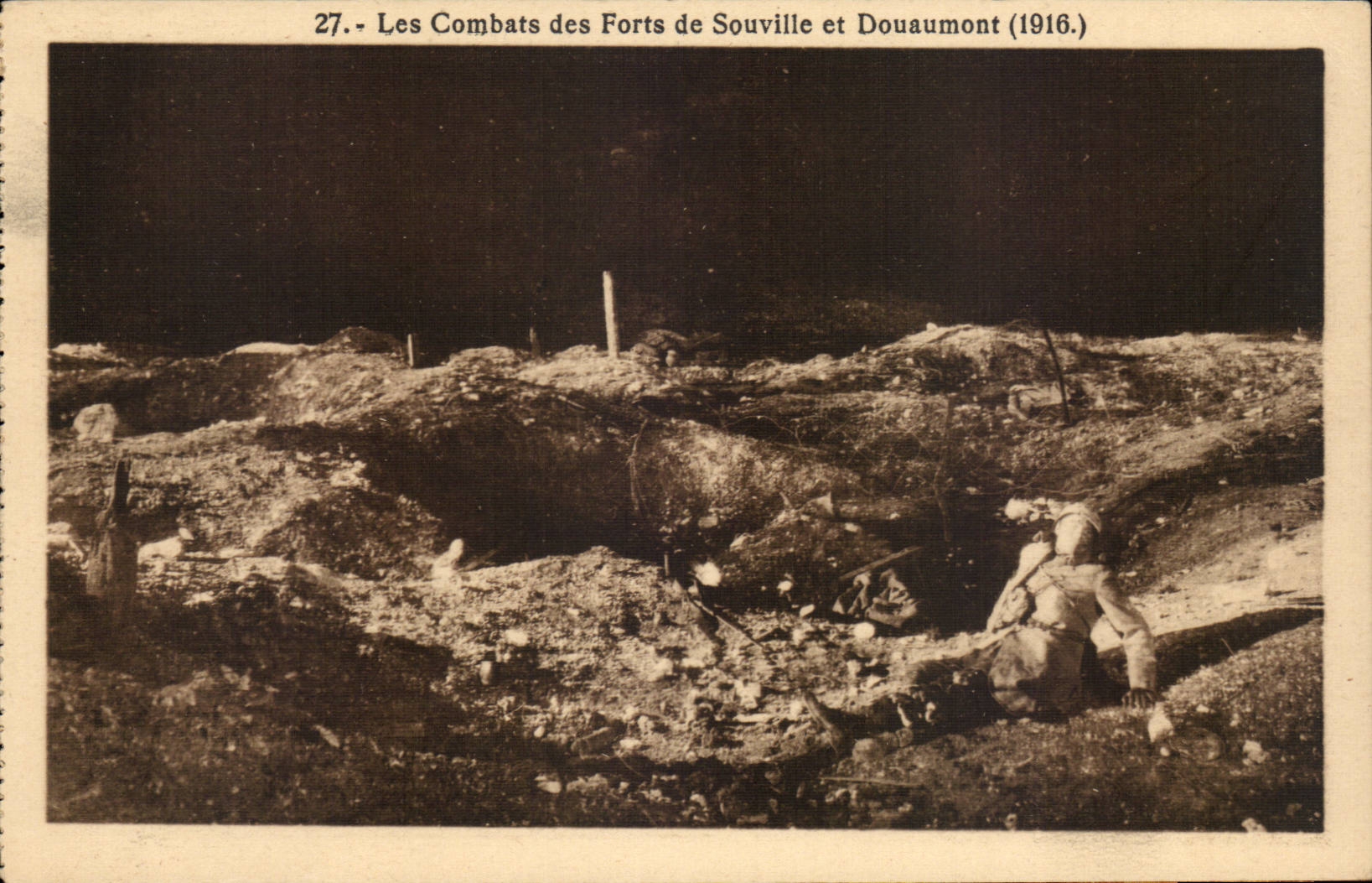 CPA combat of the forts of Souville and Douaumont (1916)