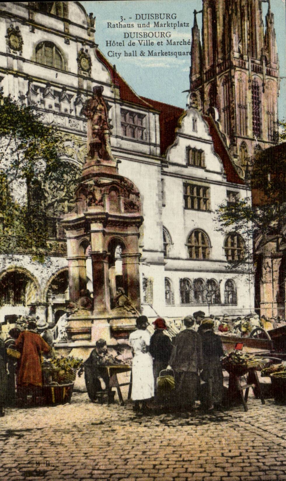 Duisburg CPA Rathaus und Markplatz Town hall and market