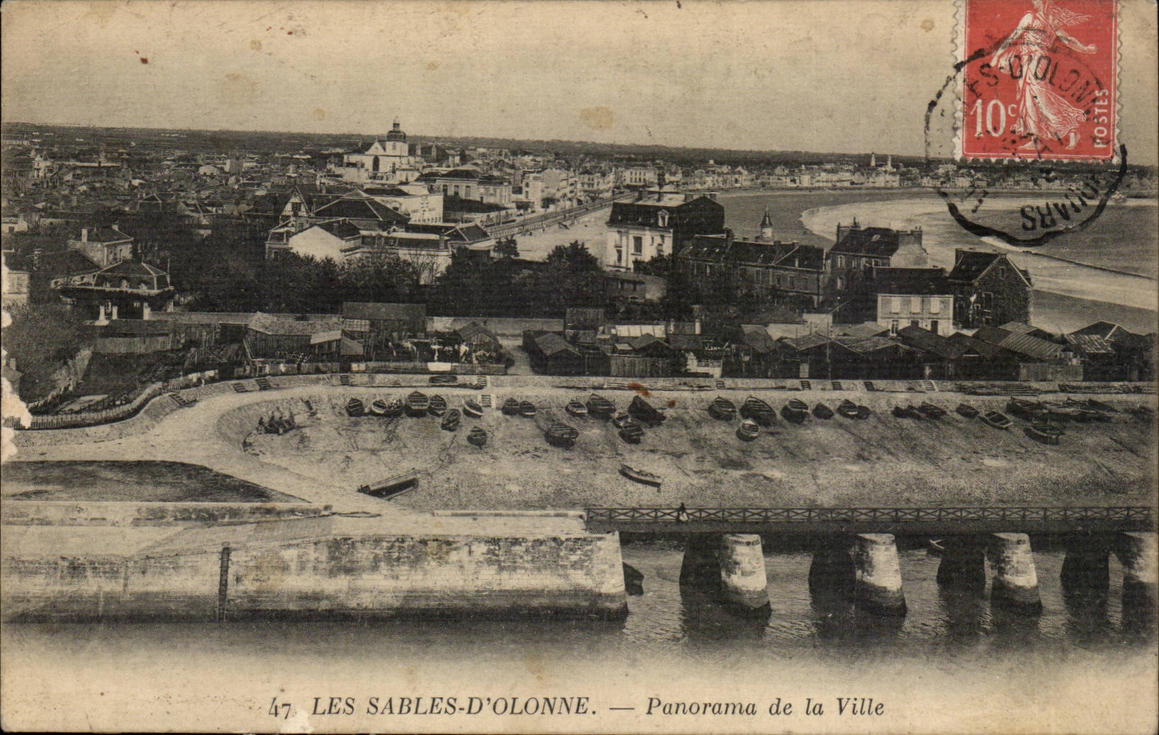 Sables d'Olonne - Panorama der Stadt - CPA
