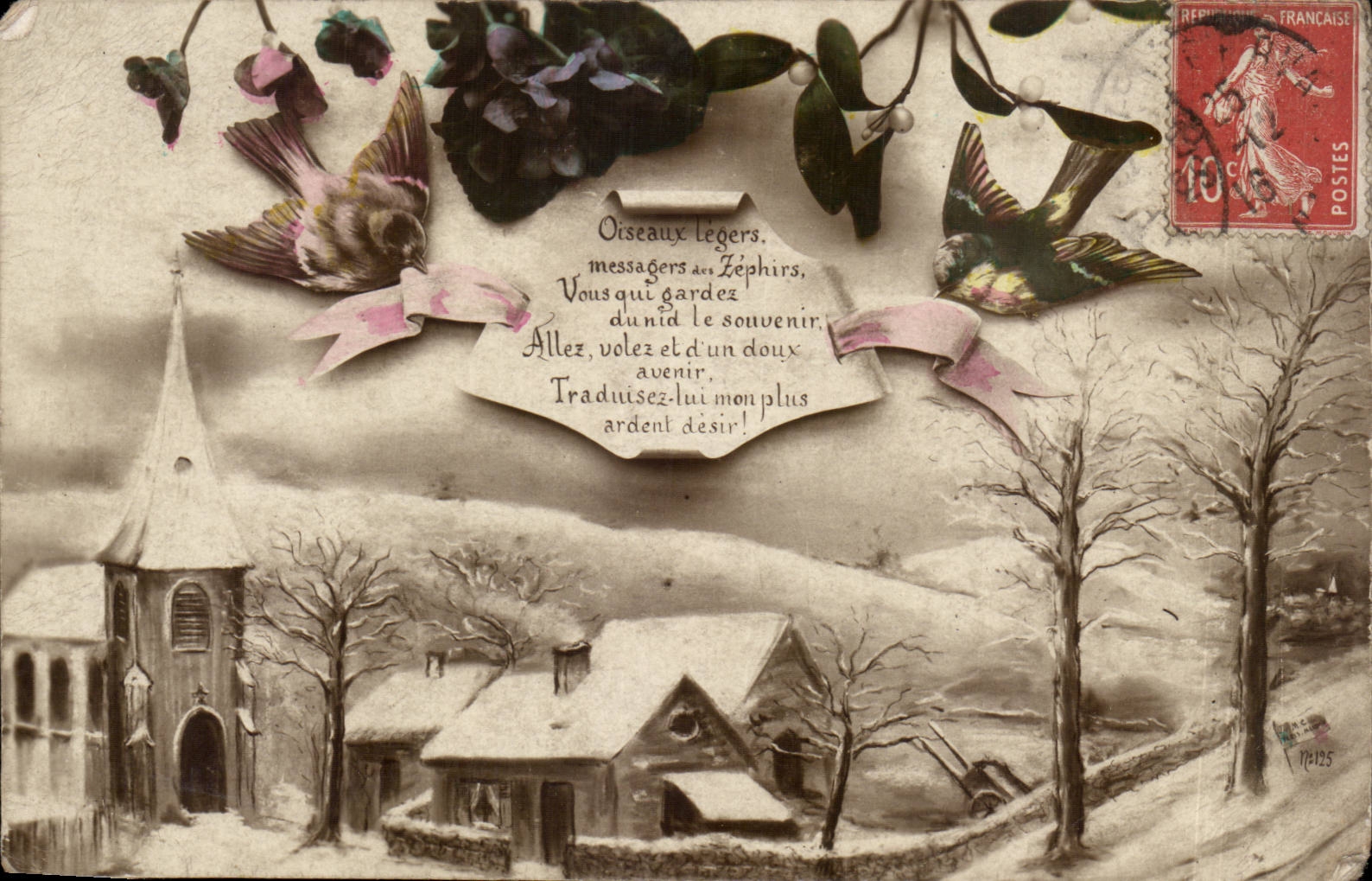 Wunscht - helle Vogel Zephirs Kuriere Sie das vom Nest das Gedachtnis schutzt - CPA