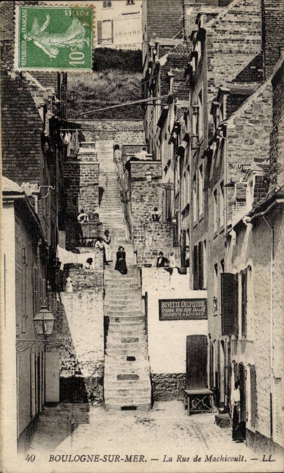 Boulogne on Sea - the Street of Machicoult - CPA