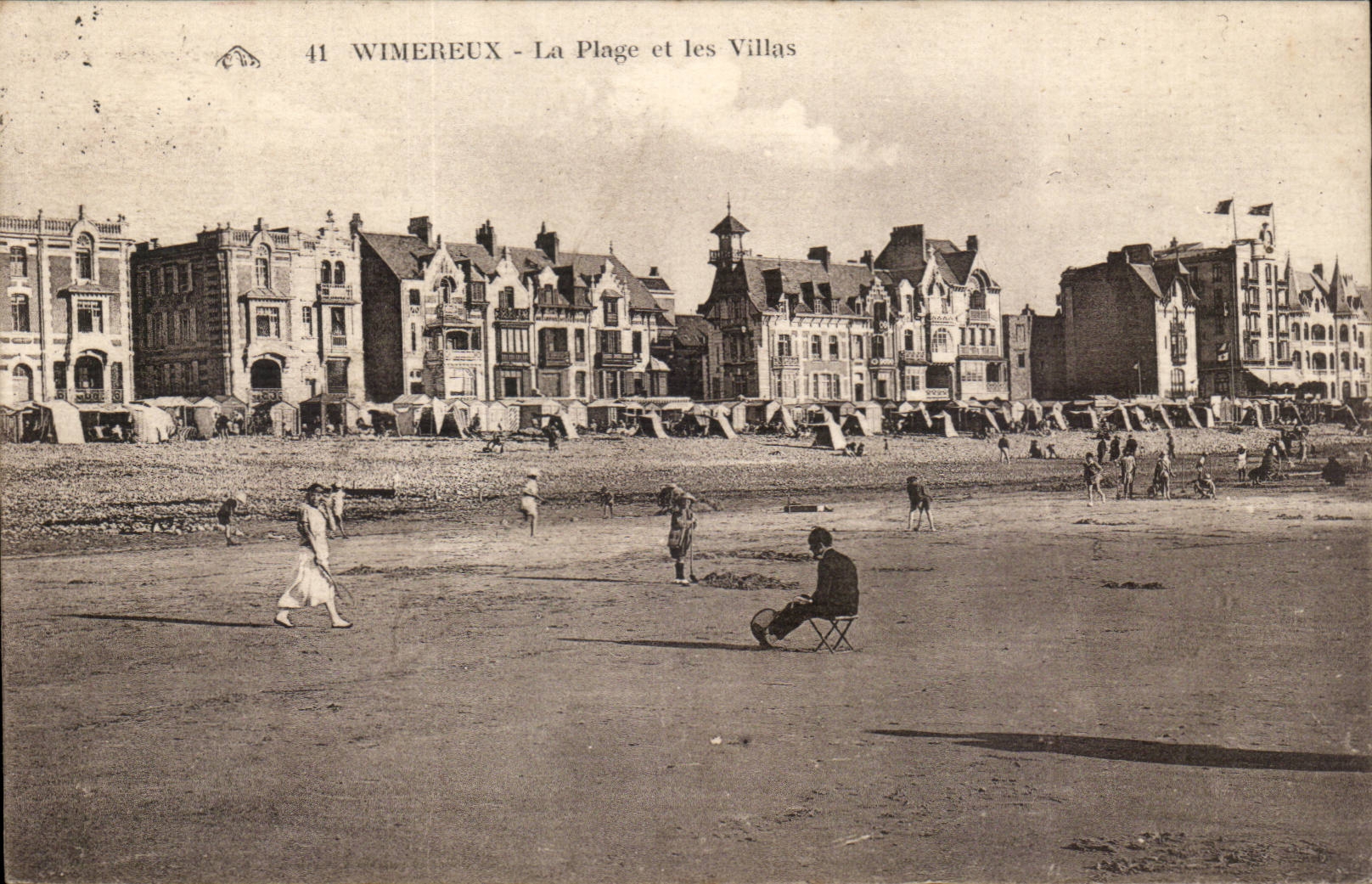 Wimereux - the Beach and Villas - CPA