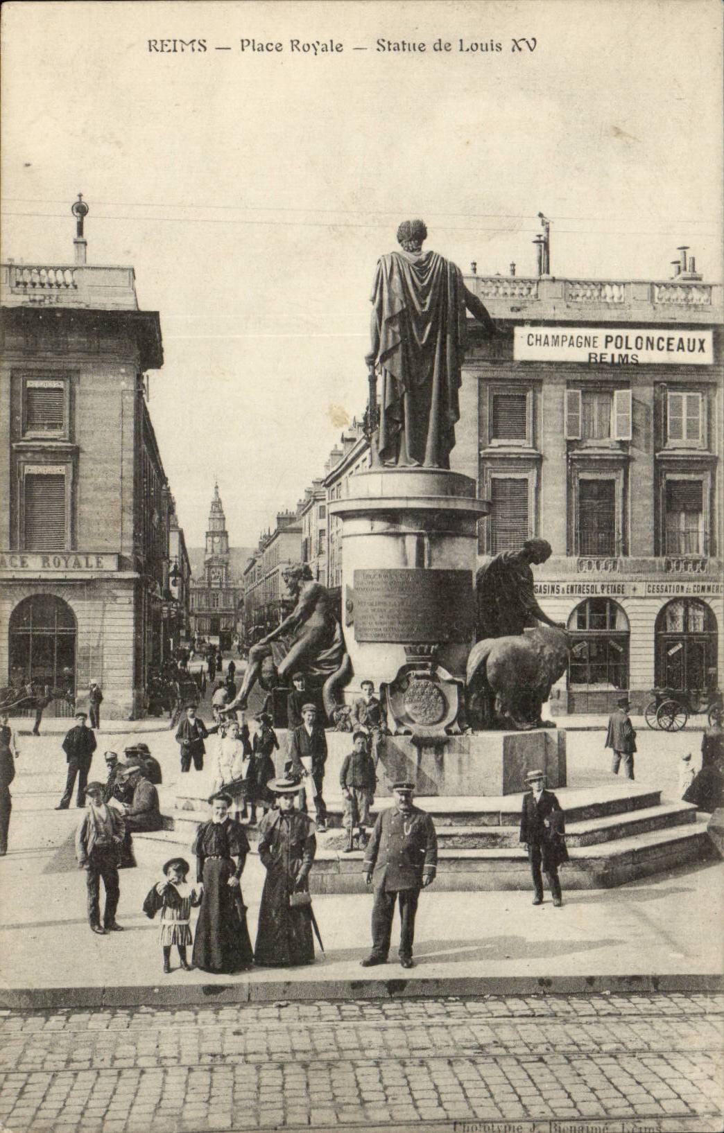 Reims - Place Royal - Statue of Louis XV - CPA