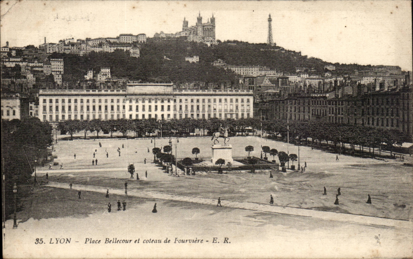 Lyon - Bellecour Ort und Steigung von Fourviere - CPA
