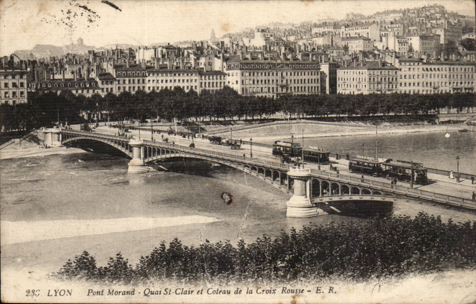 Pont Morand - Quay-freie Str und Steigung des roten Kreuzes - CPA