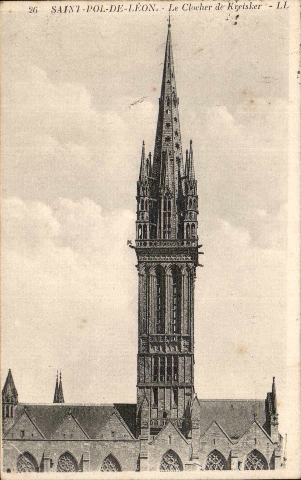 Saint pol of Leon CPA the bell-tower of Kreisker